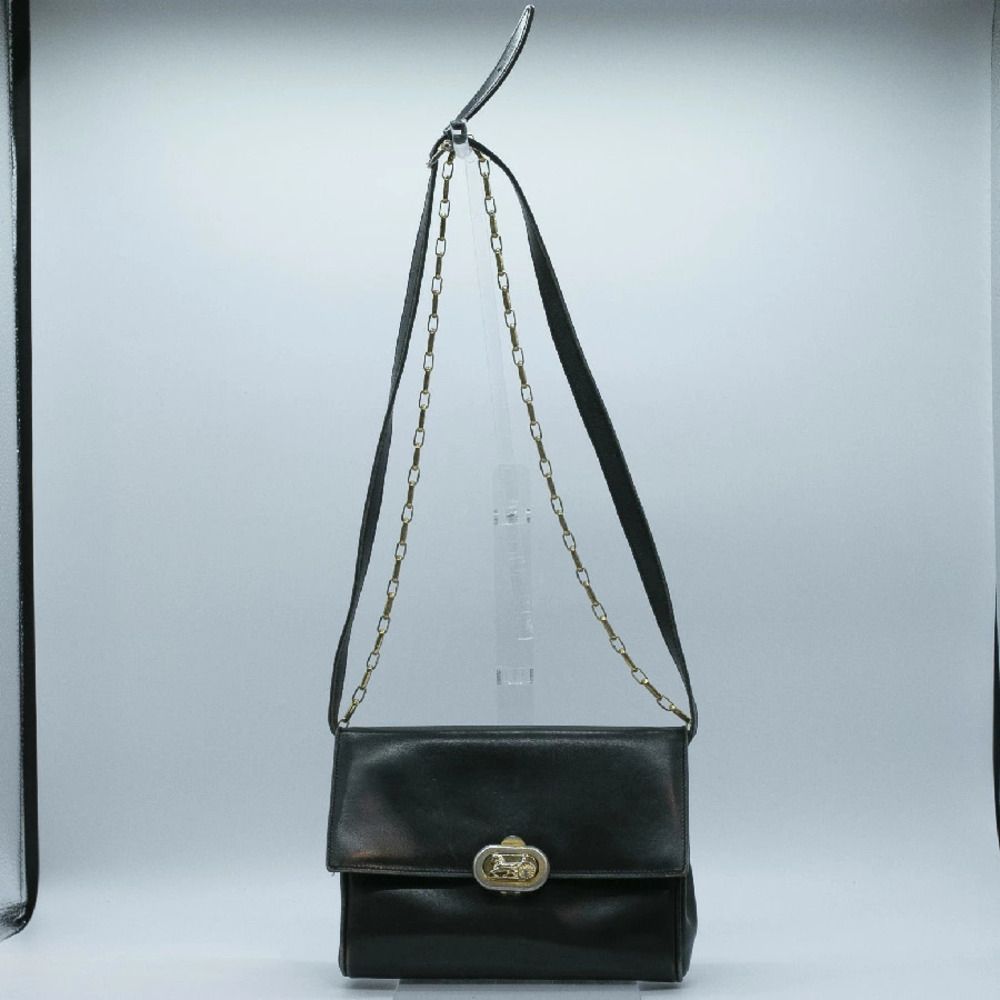 Celine Shoulder Bag Leather Black
